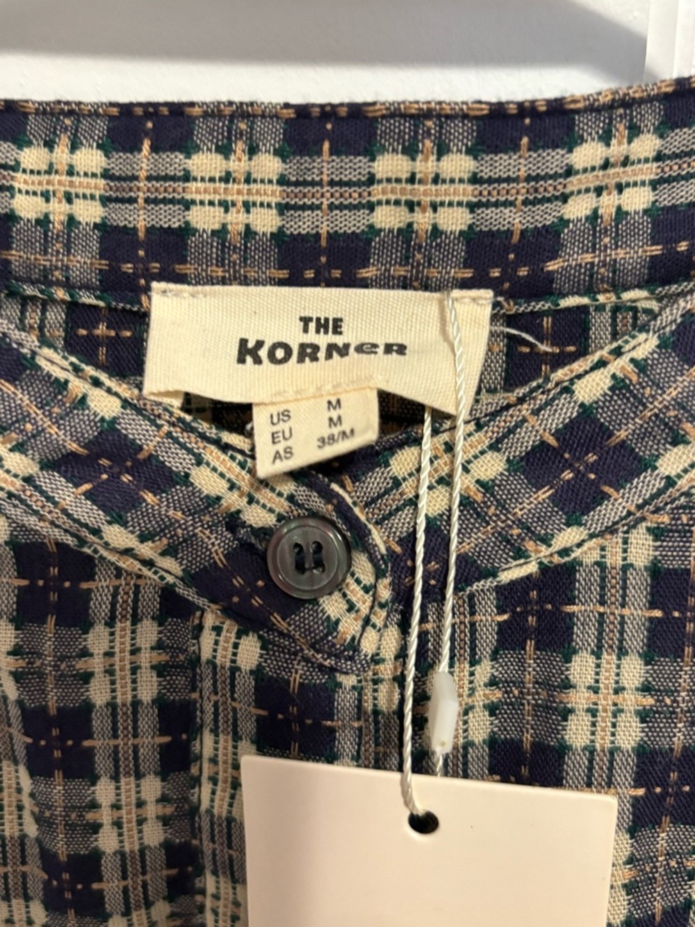 Plaid Button-Down Shirt - Navy & Cream - Picture 3 of 3